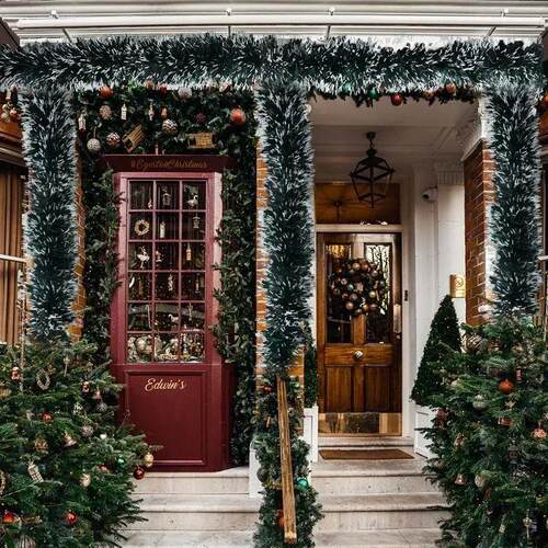 Christmas Tinsel Ribbons Green Cane Ribbon Garland Xmas e DI