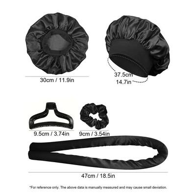 4pcs in 1 Sponge Hair Curlers with 1 Clips & 2 Scrunchies -