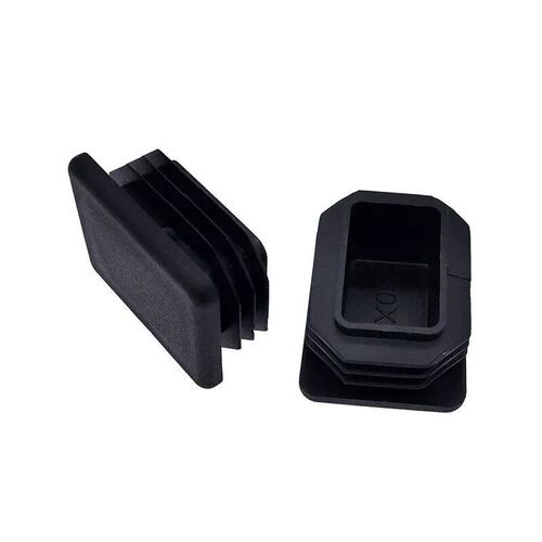 10Pcs Black Plastic Steel rectangular pipe plug Furniture Le