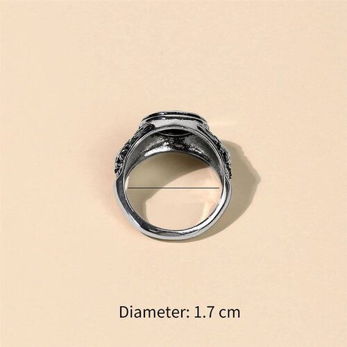 Gothic Style Punk Natural Stones Horse Engrave Rings Massive