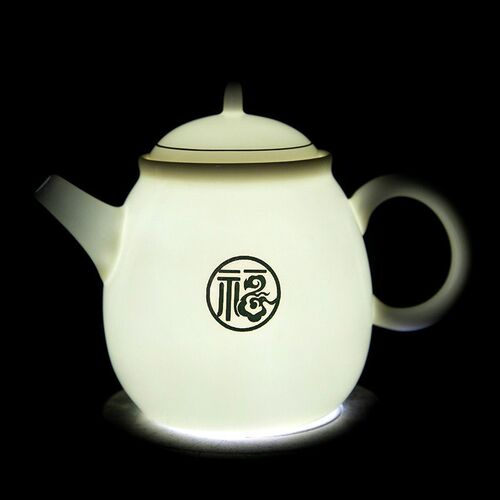 Dehua White Porcelain Suet Jade Tea Set High-end Kung Fu Tea