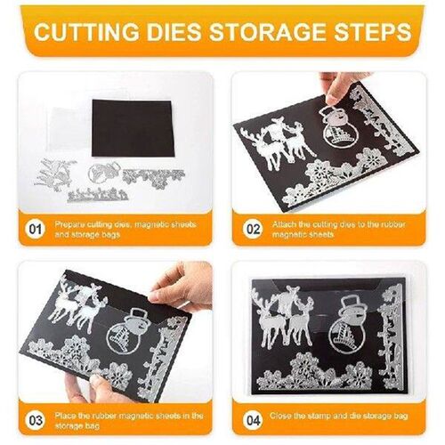 40Pcs Magnetic Sheets Die Cut Storage Essential Set With