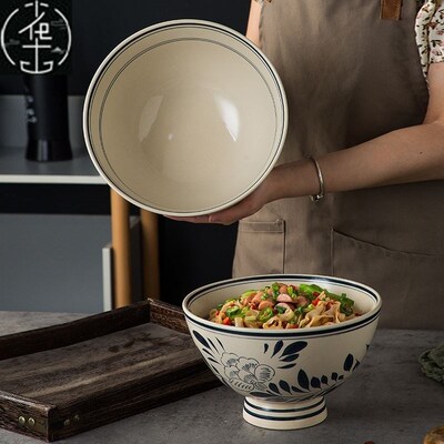 Ramen Bowl Ceramic Tableware Horn Bowl of Ramen Bowls Soup