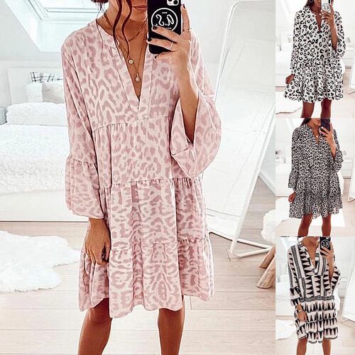 Dress Women new summer 2023 hot style Europe printed long-sl