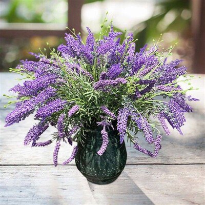 Artificial Lavender Set 40cm 3Pcs/Set Purple Desks Plastic