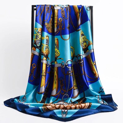 Luxury 90X90CM Satin Kerchief Four Seasons New Silk Scarves
