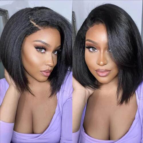 Short Bob Glueless Ready To Wear HD Closure Wig Human Hair K