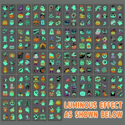 Glow-in-the-Dark Halloween Temporary Tattoos, with a