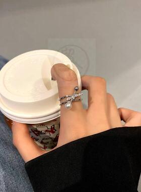 -Wind simple temperament double layer open ring womens desi