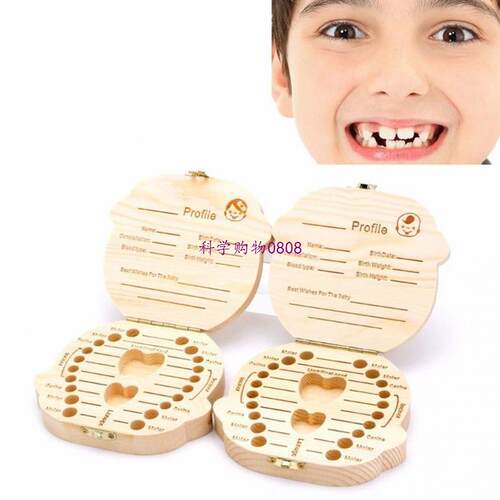 Milk teeth Wood storage box for kids Boy&Girl Tooth Box orga