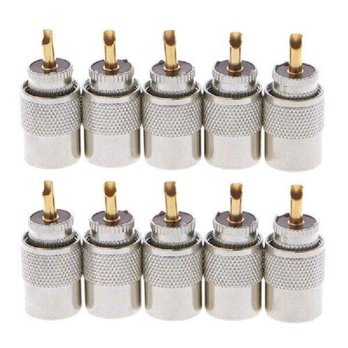 10 Pcs UHF PL-259 Male Solder RF Connector Plugs For RG8X