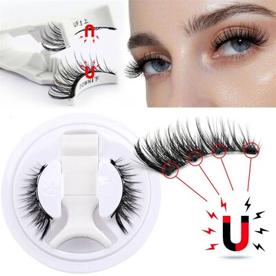 1 Pair Magnetic Eyelashes Set Reusable Easy to use Eyelash E