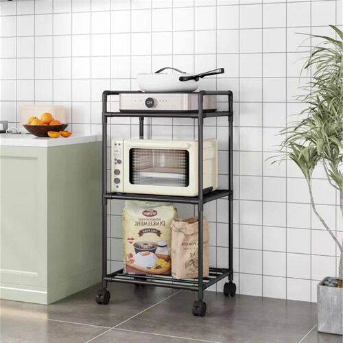 Floor-Standing Multi Layer Storage Rack Shelf with Pulley Tr