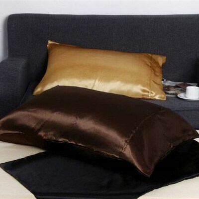 1PC Pure Silk satin Pillowcase Silky Soft Pillow Case