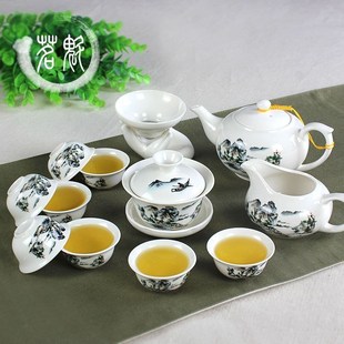 Ceramic cups Tea set Kung Fu tea White porcelain Set Chinese