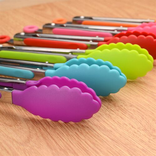 Kitchen Food Tong Silicone Cooking Clip Clamp BBQ Grill Tool