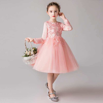Girls Dress Winter Fleece-lined Thickened Puffy Yarn Princes