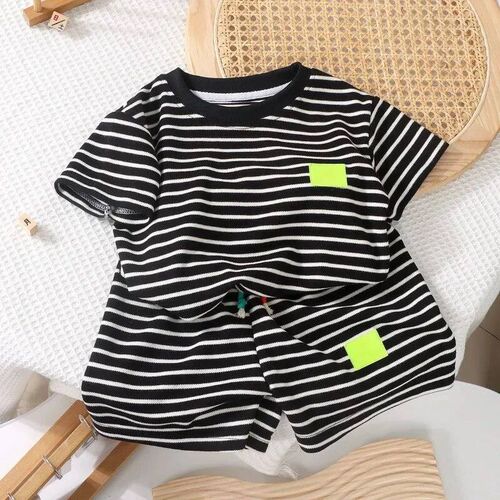 Summer Baby Boy Girls Clothes Set Children Stripe Tshirts an