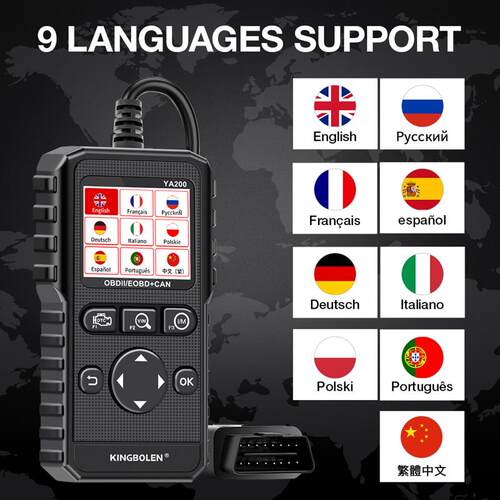 English OBD2 Automotive Engine System Diagnostic Tool