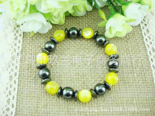 Direct-sale black bile magnet round bead opal brlet optional