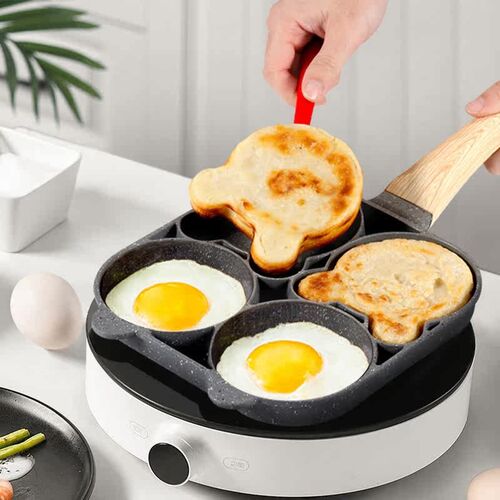 FenKicyen 4 Holes Egg Frying Pan Stainless Steel Non Stick