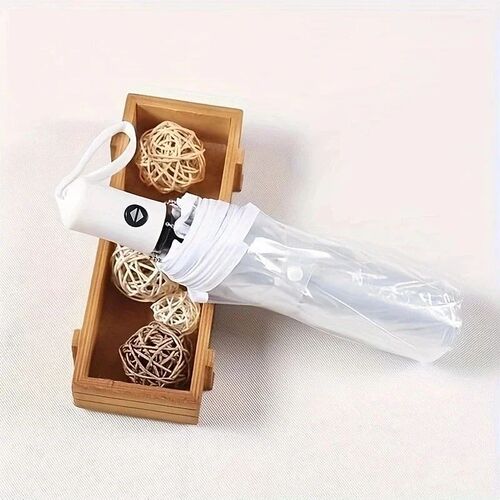 1pc-Korean Transparent Umbrella Folding Automatic Open And C