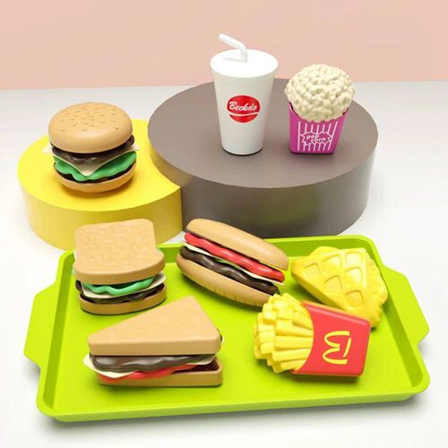 New Mini Pretend Play Cooking Toys Hamburger Hot Dog DIY Set
