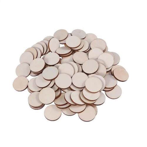 100pcs Round Wooden Pieces DIY Craft Wood Piece for Crafts