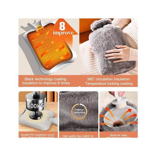 Hot Water Bag with Cover 2L Hot Water Bottle for Bed Warm Wa