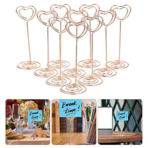 24PCS Heart Shape Photo Holder Stands Photo Clip Base Paper