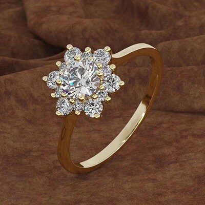 Huitan Dazzling Flower Shaped Women Rings for Wedding Engage