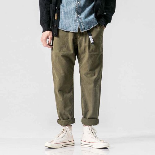 Retro casual pants mens spring show comfortable youth tend