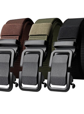 Toothless Automatic  Buckle Belt Nylon Canvas Waistband Men