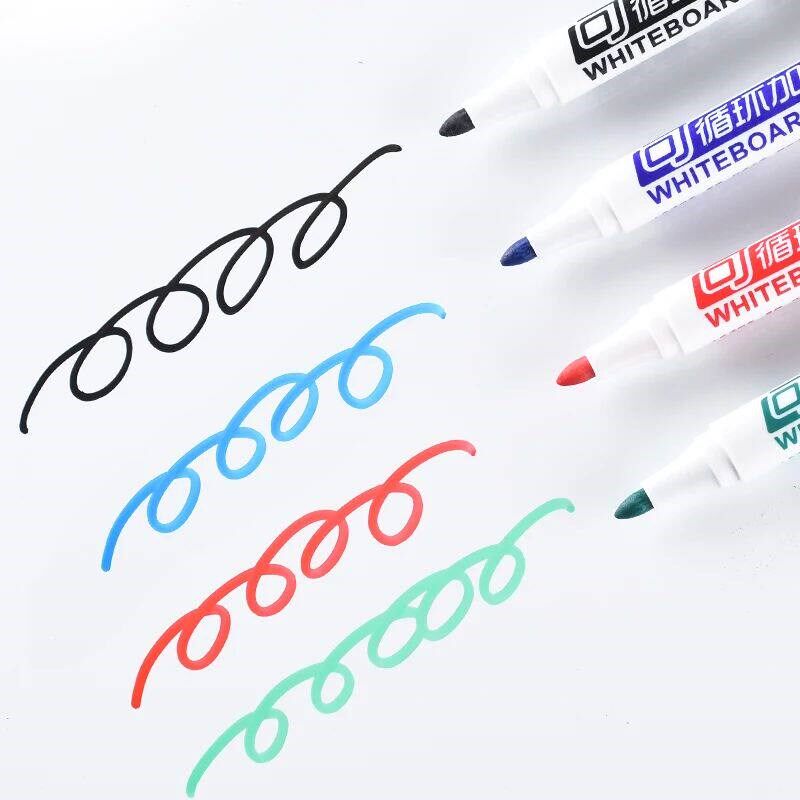 Refillable Dry Erase Markers 2mm Round Tip, Black Green Blue图片