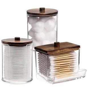 Set Accessories Qtip Holder with Bathroom Storage Organizer