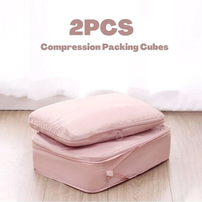 Travel Compression Packing Cube Bag Portable Luggage Clothin