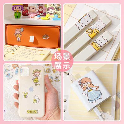 100 pet hand account stickers girls heart cute girl childre