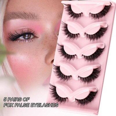 5 Pairs Cat Eye Lashes Fake Eyelashes Natural long Manga Las