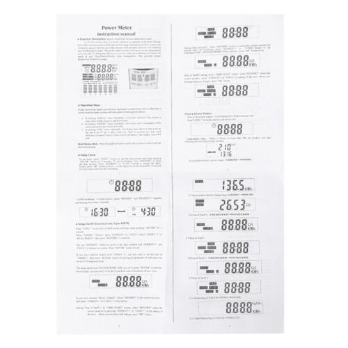 Easy to Read  Electricity Usage Meter Household Kilowatt Wat