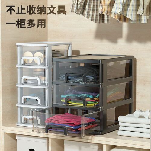 Transparent desktop storage box small cabinet plastic shelf