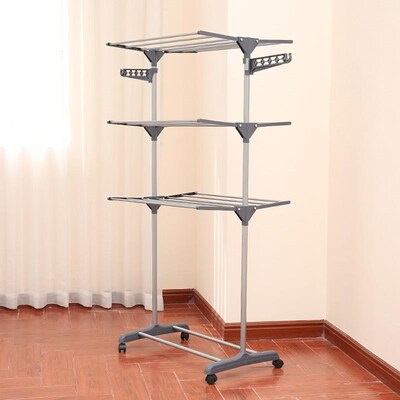 clothes drying rack fold laundry garment dryer hanger 杆衣架