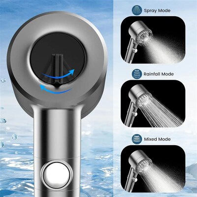 Shower head with handheld filter, high pressure water flow a