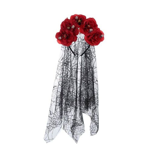 Halloween Gothic Skull Flower Headband for Women Girls Party