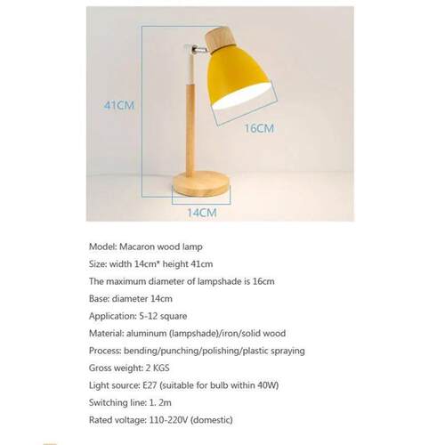 Creative Table Nordic Lamp Wooden Art LED Turn Head Simple D