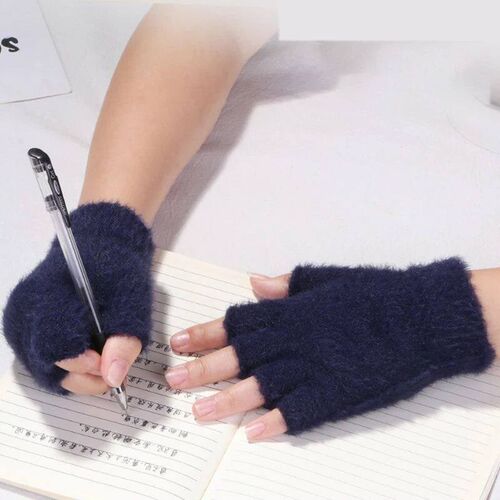 Fuzzy Gloves Women Winter Soft Warm Fashion Writing Gloves O