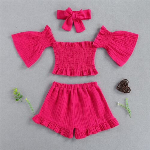 1-6Y Summer Fashion Kid Baby Girls Clothes Sets Short Sleeve