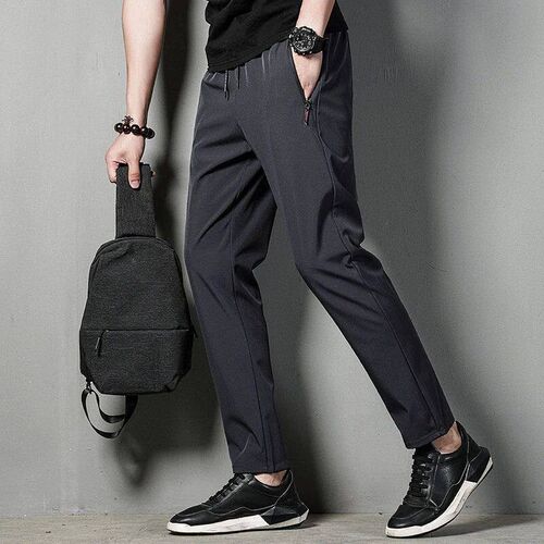 Summer mens casual pants slim fit thin Korean version ice s
