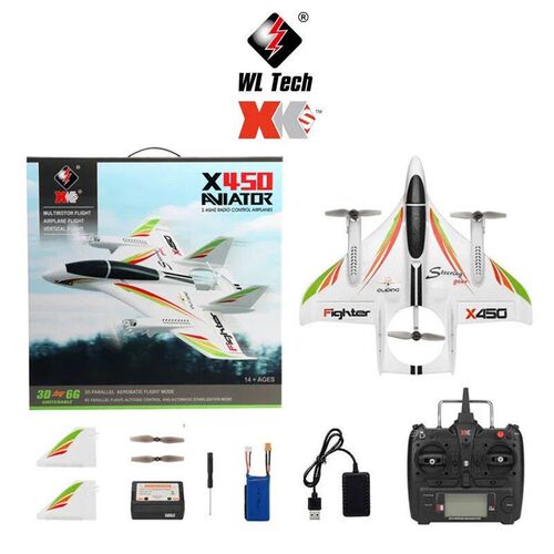 WLtoys XK X450 RC Airplane 6CH Brushless Plane 2.4G Radio Co