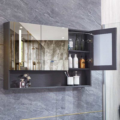 Bathroom Smart Mirror Cabinet Wall-mounted Toilet Mirror wit