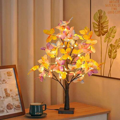 Tabletop Bonsai Tree Lights, Butterfly Tree Lamp, DIY